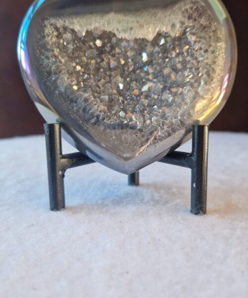Agate Angel Aura Heart on Stand 36, Aura, Titanium, Cluster, Crystal, Gemstone 416g – H9.5xW9.5xD5cm - Image 9