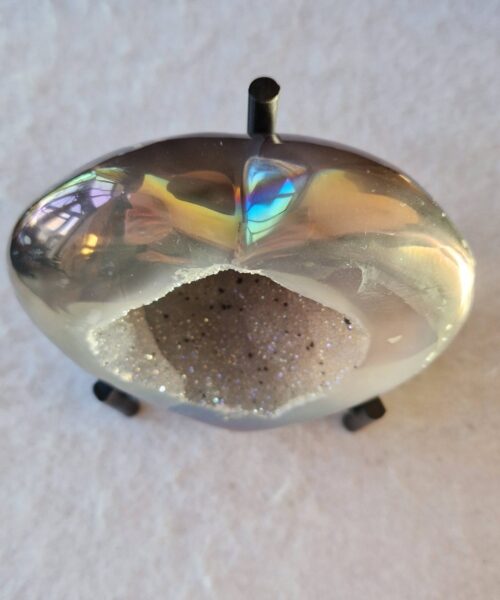 Agate Angel Aura Heart on Stand 42, Aura, Titanium, Cluster, Crystal, Gemstone 664g – H10xW11xD6cm - Image 9