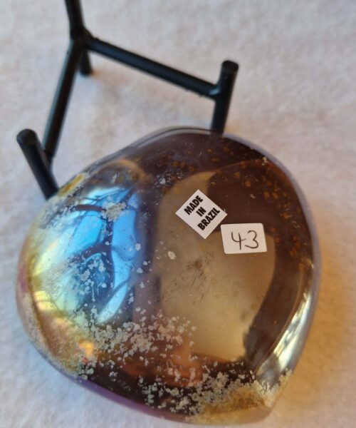 Agate Angel Aura Heart on Stand 43, Aura, Titanium, Cluster, Crystal, Gemstone 637g – H9.5xW10xD6cm - Image 3