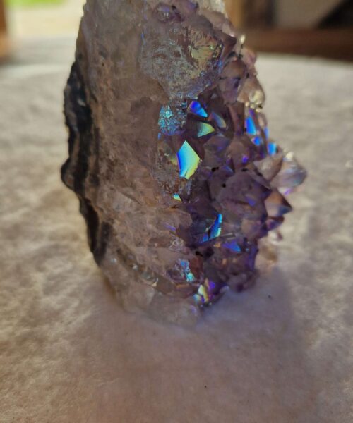 Alternative view of Premium High Grade Amethyst Angel Aura Druzy 230 Mini Geode Cluster Piece Cut Base 241g H7.5xW5xD6cm