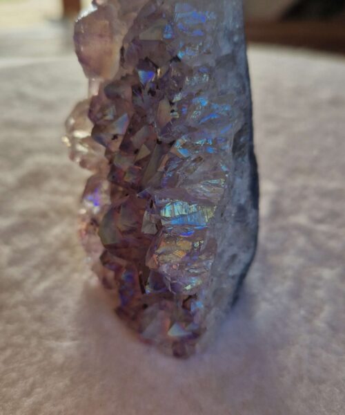 Premium High Grade Amethyst Angel Aura Druzy 230 Mini Geode Cluster Piece Cut Base 241g H7.5xW5xD6cm - Image 3