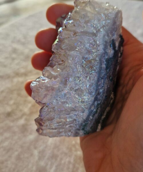 Premium High Grade Amethyst Angel Aura Druzy 230 Mini Geode Cluster Piece Cut Base 241g H7.5xW5xD6cm - Image 6