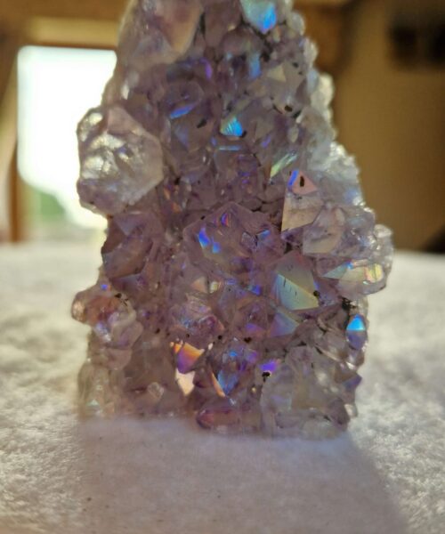 Premium High Grade Amethyst Angel Aura Druzy 230 Mini Geode Cluster Piece Cut Base 241g H7.5xW5xD6cm - Image 7
