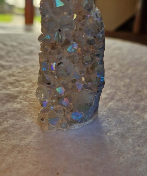 Premium High Grade Amethyst Angel Aura Druzy 231 Mini Geode Cluster Piece Cut Base 163g H7xW4xD3.5cm