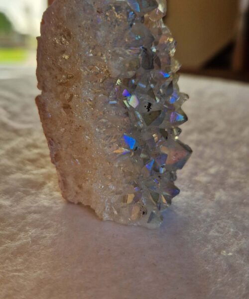 Premium High Grade Amethyst Angel Aura Druzy 231 Mini Geode Cluster Piece Cut Base 163g H7xW4xD3.5cm - Image 3