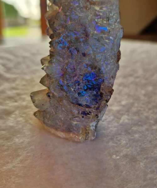 Premium High Grade Amethyst Angel Aura Druzy 231 Mini Geode Cluster Piece Cut Base 163g H7xW4xD3.5cm - Image 4
