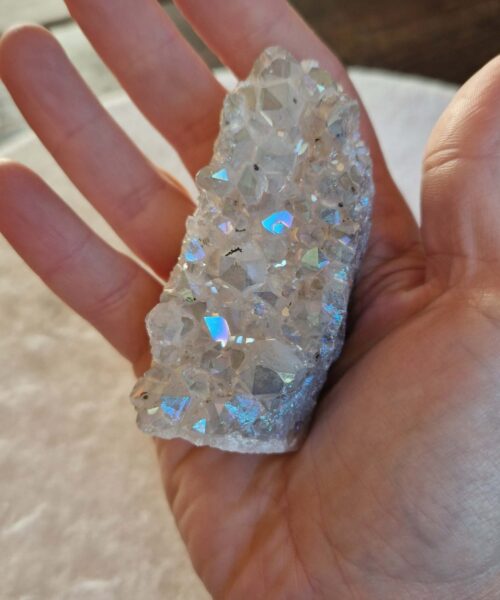 Premium High Grade Amethyst Angel Aura Druzy 231 Mini Geode Cluster Piece Cut Base 163g H7xW4xD3.5cm - Image 5