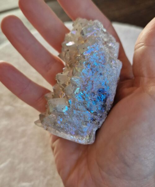 Premium High Grade Amethyst Angel Aura Druzy 231 Mini Geode Cluster Piece Cut Base 163g H7xW4xD3.5cm - Image 6