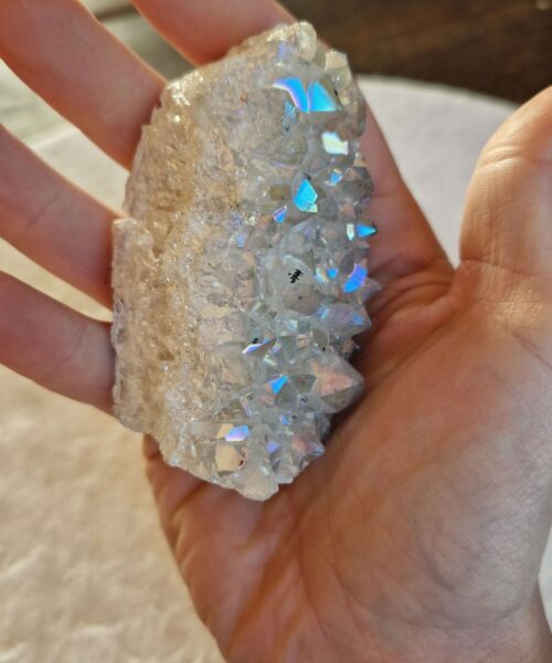 Premium High Grade Amethyst Angel Aura Druzy 231 Mini Geode Cluster Piece Cut Base 163g H7xW4xD3.5cm - Image 7