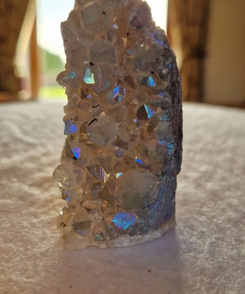 Premium High Grade Amethyst Angel Aura Druzy 231 Mini Geode Cluster Piece Cut Base 163g H7xW4xD3.5cm - Image 8