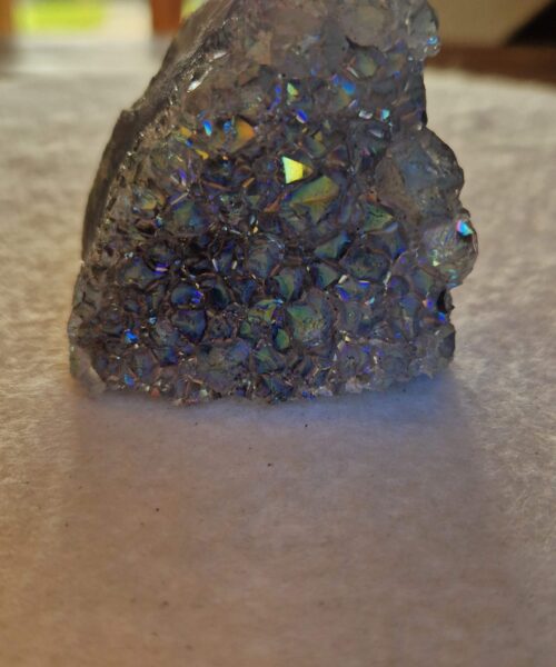 Premium High Grade Amethyst Angel Aura Druzy 232 Mini Geode Cluster Piece Cut Base 227g H5.5xW5.5xD4.5cm