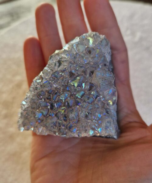 Premium High Grade Amethyst Angel Aura Druzy 232 Mini Geode Cluster Piece Cut Base 227g H5.5xW5.5xD4.5cm - Image 5