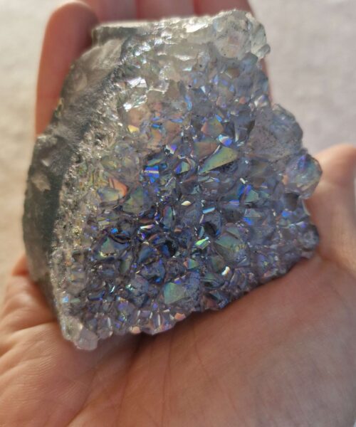 Premium High Grade Amethyst Angel Aura Druzy 232 Mini Geode Cluster Piece Cut Base 227g H5.5xW5.5xD4.5cm - Image 7