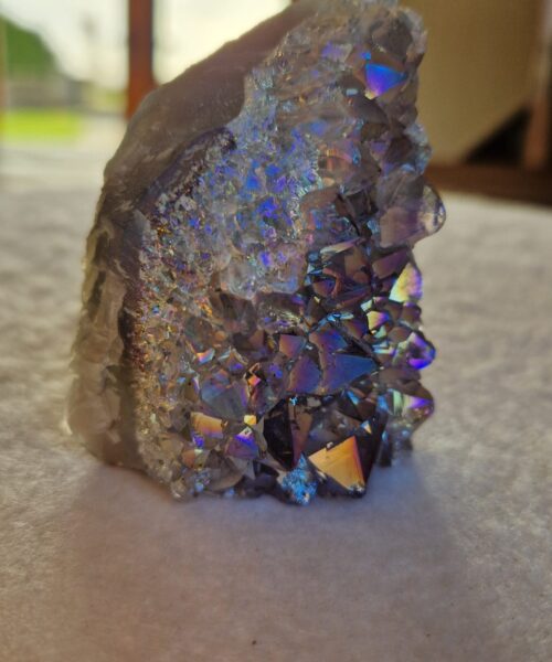Alternative view of Premium High Grade Amethyst Angel Aura Druzy 233 Mini Geode Cluster Piece Cut Base 237g H7xW5.5xD4.5cm