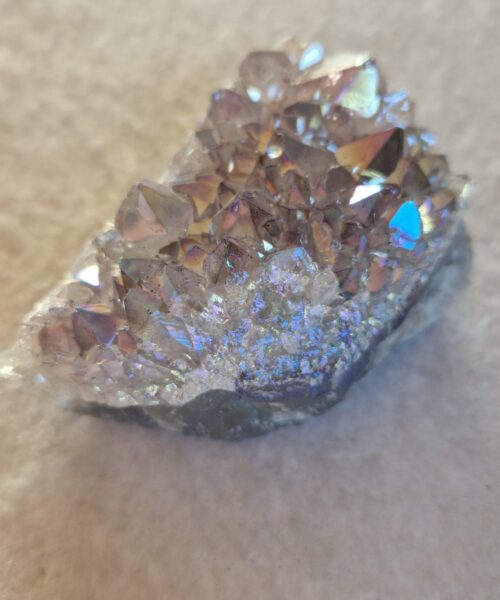 Premium High Grade Amethyst Angel Aura Druzy 233 Mini Geode Cluster Piece Cut Base 237g H7xW5.5xD4.5cm - Image 4