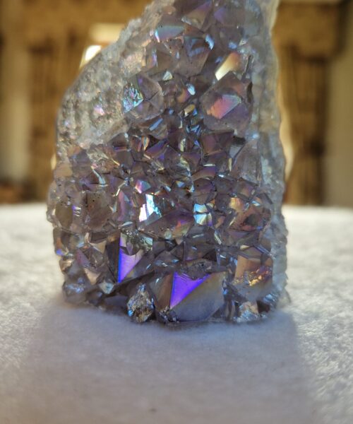 Premium High Grade Amethyst Angel Aura Druzy 233 Mini Geode Cluster Piece Cut Base 237g H7xW5.5xD4.5cm - Image 8