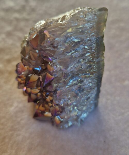 Premium High Grade Amethyst Angel Aura Druzy 233 Mini Geode Cluster Piece Cut Base 237g H7xW5.5xD4.5cm - Image 9
