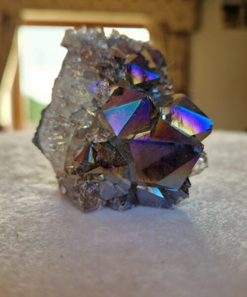 Premium High Grade Amethyst Angel Aura Druzy 234 Mini Geode Cluster Piece Cut Base 246g H6xW5xD6cm - Image 10