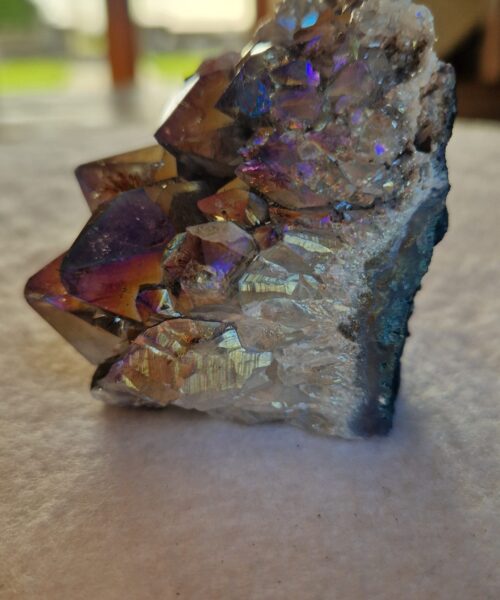 Premium High Grade Amethyst Angel Aura Druzy 234 Mini Geode Cluster Piece Cut Base 246g H6xW5xD6cm - Image 3