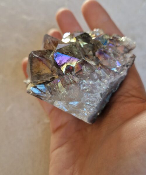 Premium High Grade Amethyst Angel Aura Druzy 234 Mini Geode Cluster Piece Cut Base 246g H6xW5xD6cm - Image 7