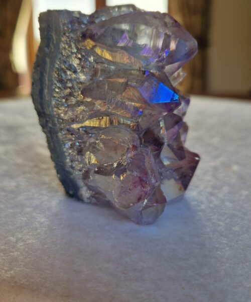 Alternative view of Premium High Grade Amethyst Angel Aura Druzy 235 Mini Geode Cluster Piece Cut Base 249g H6.5xW5.5xD5cm