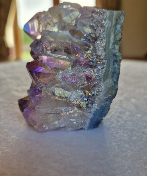 Premium High Grade Amethyst Angel Aura Druzy 235 Mini Geode Cluster Piece Cut Base 249g H6.5xW5.5xD5cm - Image 3