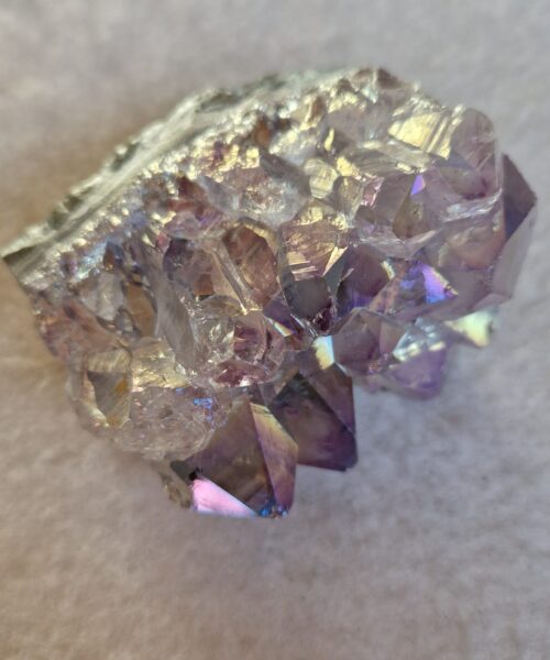 Premium High Grade Amethyst Angel Aura Druzy 235 Mini Geode Cluster Piece Cut Base 249g H6.5xW5.5xD5cm - Image 4