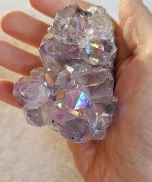 Premium High Grade Amethyst Angel Aura Druzy 235 Mini Geode Cluster Piece Cut Base 249g H6.5xW5.5xD5cm - Image 5