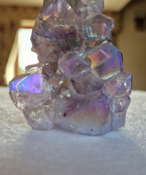 Premium High Grade Amethyst Angel Aura Druzy 235 Mini Geode Cluster Piece Cut Base 249g H6.5xW5.5xD5cm - Image 8