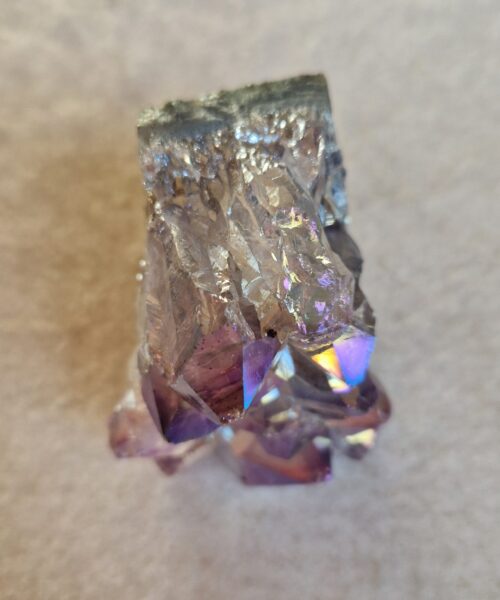 Premium High Grade Amethyst Angel Aura Druzy 235 Mini Geode Cluster Piece Cut Base 249g H6.5xW5.5xD5cm - Image 9