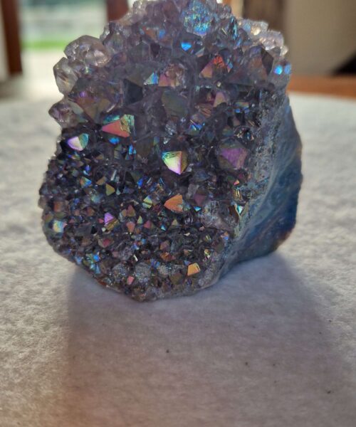 Premium High Grade Amethyst Angel Aura Druzy 237 Mini Geode Cluster Piece Cut Base 326g H6.5xW6xD5cm