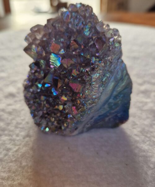 Alternative view of Premium High Grade Amethyst Angel Aura Druzy 237 Mini Geode Cluster Piece Cut Base 326g H6.5xW6xD5cm