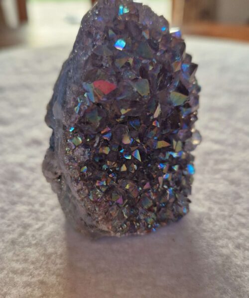 Premium High Grade Amethyst Angel Aura Druzy 237 Mini Geode Cluster Piece Cut Base 326g H6.5xW6xD5cm - Image 3