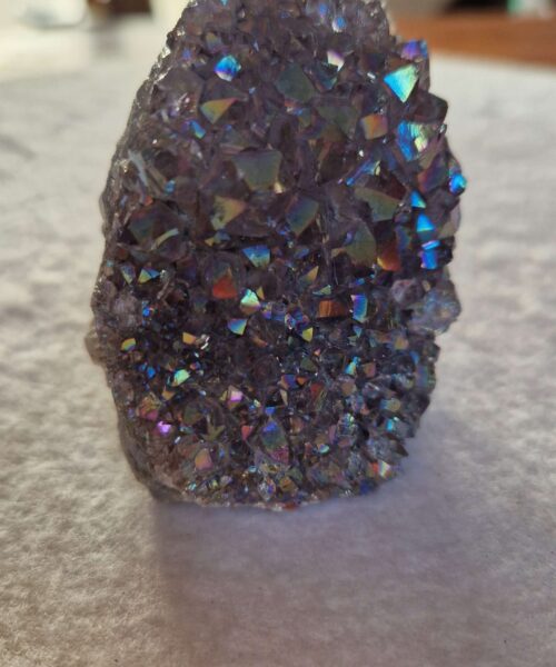 Premium High Grade Amethyst Angel Aura Druzy 237 Mini Geode Cluster Piece Cut Base 326g H6.5xW6xD5cm - Image 5