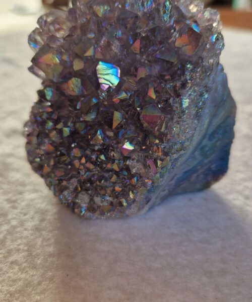 Premium High Grade Amethyst Angel Aura Druzy 237 Mini Geode Cluster Piece Cut Base 326g H6.5xW6xD5cm - Image 6