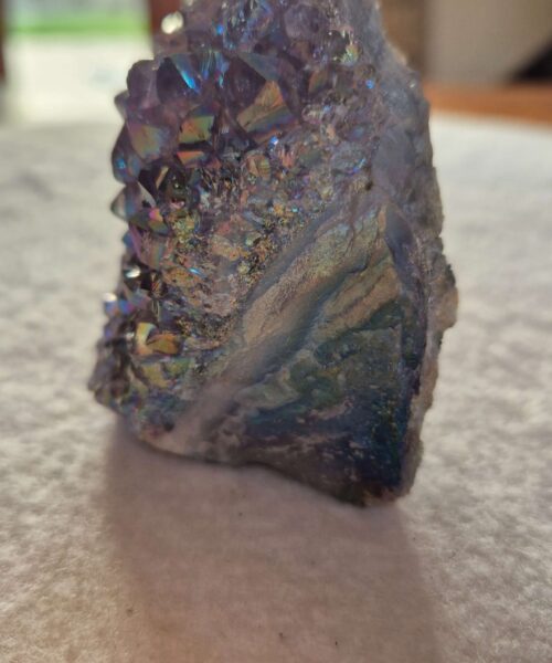 Premium High Grade Amethyst Angel Aura Druzy 237 Mini Geode Cluster Piece Cut Base 326g H6.5xW6xD5cm - Image 9