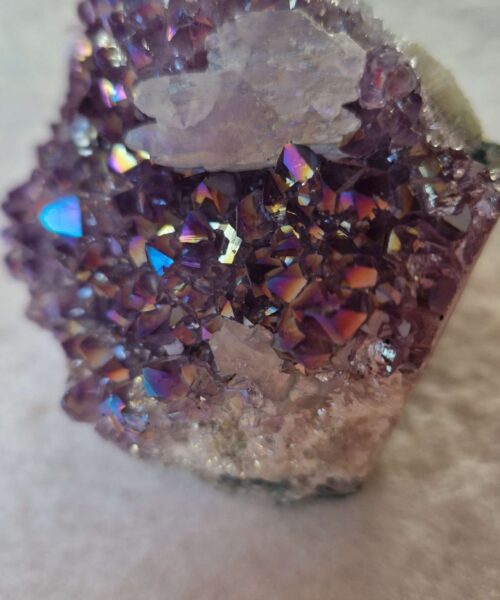 Premium High Grade Amethyst Angel Aura Druzy 238 Mini Geode Cluster Piece Cut Base 326g H7xW6.5xD6cm - Image 7