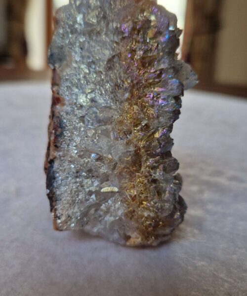 Alternative view of Premium High Grade Amethyst Angel Aura Druzy 240 Mini Geode Cluster Piece Cut Base 244g H7xW6xD5.5cm