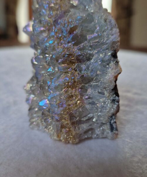 Premium High Grade Amethyst Angel Aura Druzy 240 Mini Geode Cluster Piece Cut Base 244g H7xW6xD5.5cm - Image 3