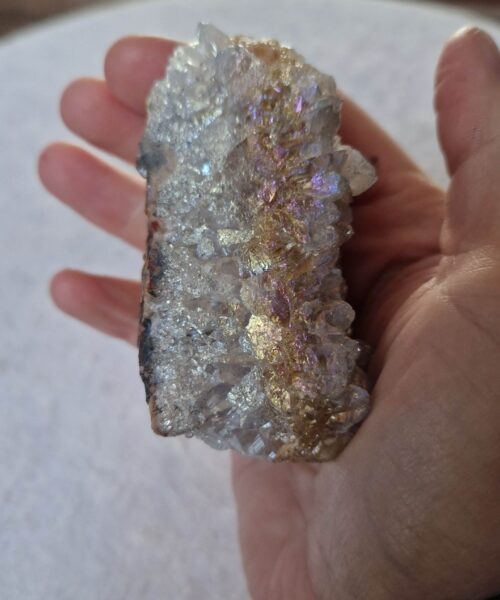Premium High Grade Amethyst Angel Aura Druzy 240 Mini Geode Cluster Piece Cut Base 244g H7xW6xD5.5cm - Image 5
