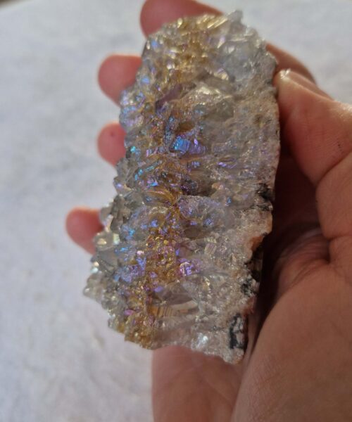 Premium High Grade Amethyst Angel Aura Druzy 240 Mini Geode Cluster Piece Cut Base 244g H7xW6xD5.5cm - Image 6