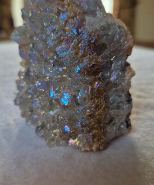 Premium High Grade Amethyst Angel Aura Druzy 240 Mini Geode Cluster Piece Cut Base 244g H7xW6xD5.5cm - Image 9