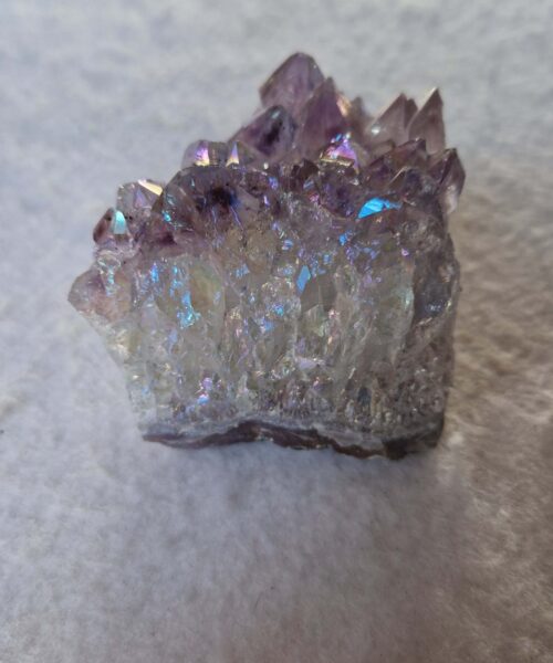 Alternative view of Premium High Grade Amethyst Angel Aura Druzy 241 Mini Geode Cluster Piece Cut Base 232g H6xW6xD6.5cm