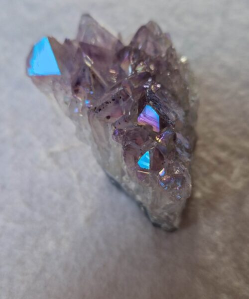 Premium High Grade Amethyst Angel Aura Druzy 241 Mini Geode Cluster Piece Cut Base 232g H6xW6xD6.5cm