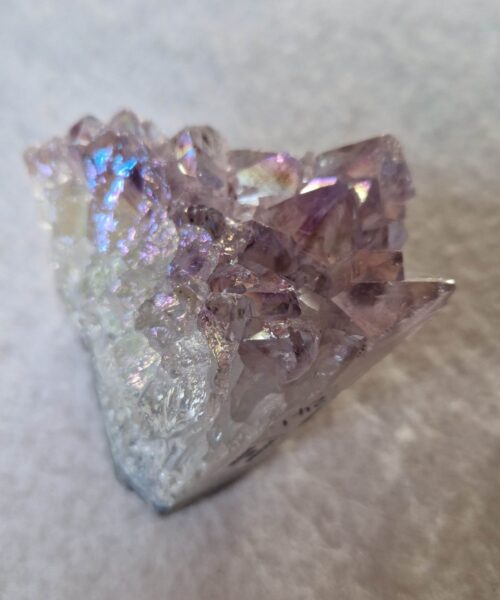 Premium High Grade Amethyst Angel Aura Druzy 241 Mini Geode Cluster Piece Cut Base 232g H6xW6xD6.5cm - Image 4