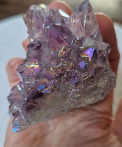 Premium High Grade Amethyst Angel Aura Druzy 241 Mini Geode Cluster Piece Cut Base 232g H6xW6xD6.5cm - Image 7