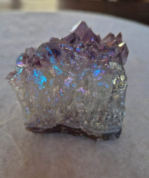 Premium High Grade Amethyst Angel Aura Druzy 241 Mini Geode Cluster Piece Cut Base 232g H6xW6xD6.5cm - Image 9