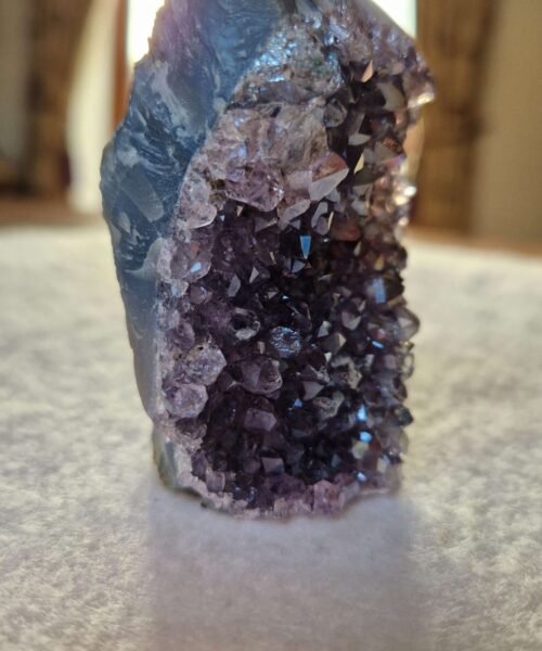 Alternative view of Premium High Grade Amethyst Angel Aura Druzy 242 Mini Geode Cluster Piece Cut Base 255g H7.5xW6.5xD5cm