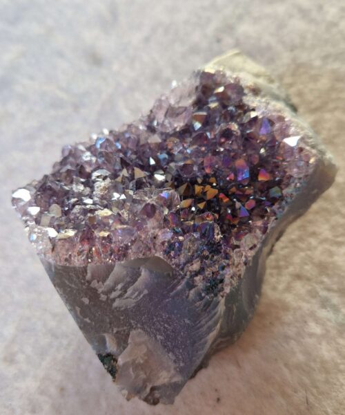 Premium High Grade Amethyst Angel Aura Druzy 242 Mini Geode Cluster Piece Cut Base 255g H7.5xW6.5xD5cm - Image 8