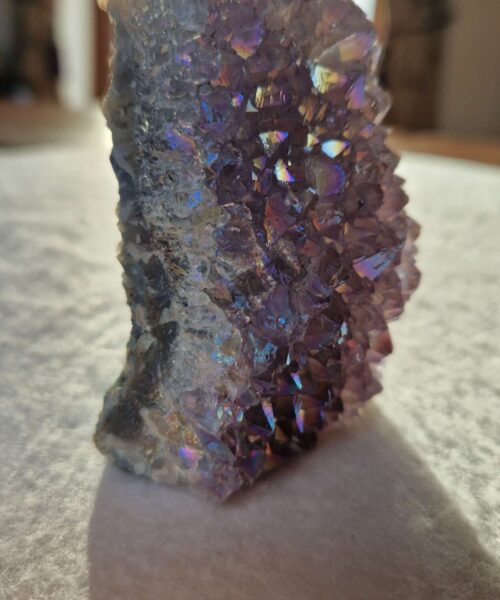 Premium High Grade Amethyst Angel Aura Druzy 243 Mini Geode Cluster Piece Cut Base 301g H8.5xW6xD4cm - Image 3